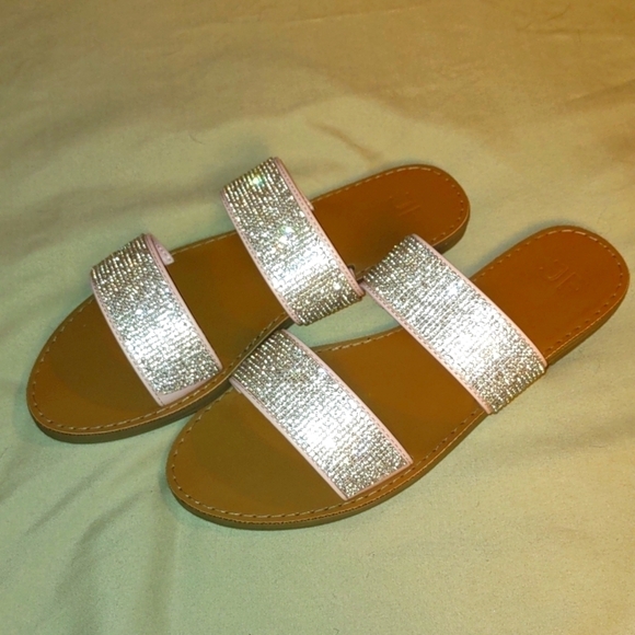 JUSTFAB "Cass" Pink w/Rhinestone Strap Sandals Size 7 BNIB - Picture 3 of 7